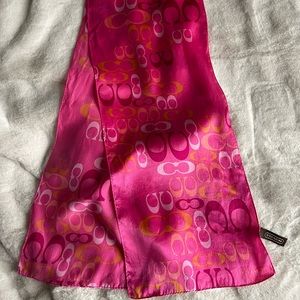 Coach hot pink silk scarf